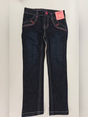 Gymboree Snow Sports Dark Wash Girls' Jeans Pink Accents - Size 4 NWT